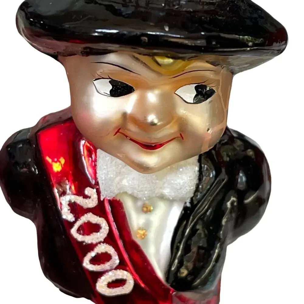 Christopher Radko Happy New Year 2000 Glass Ornament Christmas Mercury READ